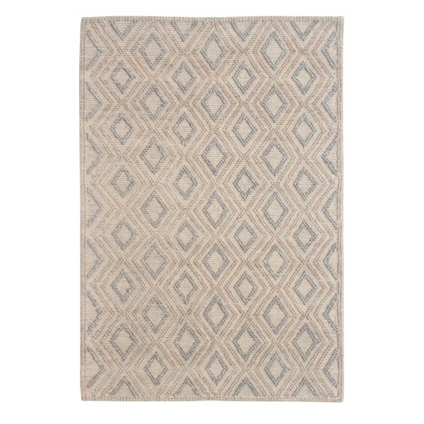 Homeroots 6 x 9 ft. Diamond Lattice Modern Area Rug Tan Natural & Grey 475227 - main
